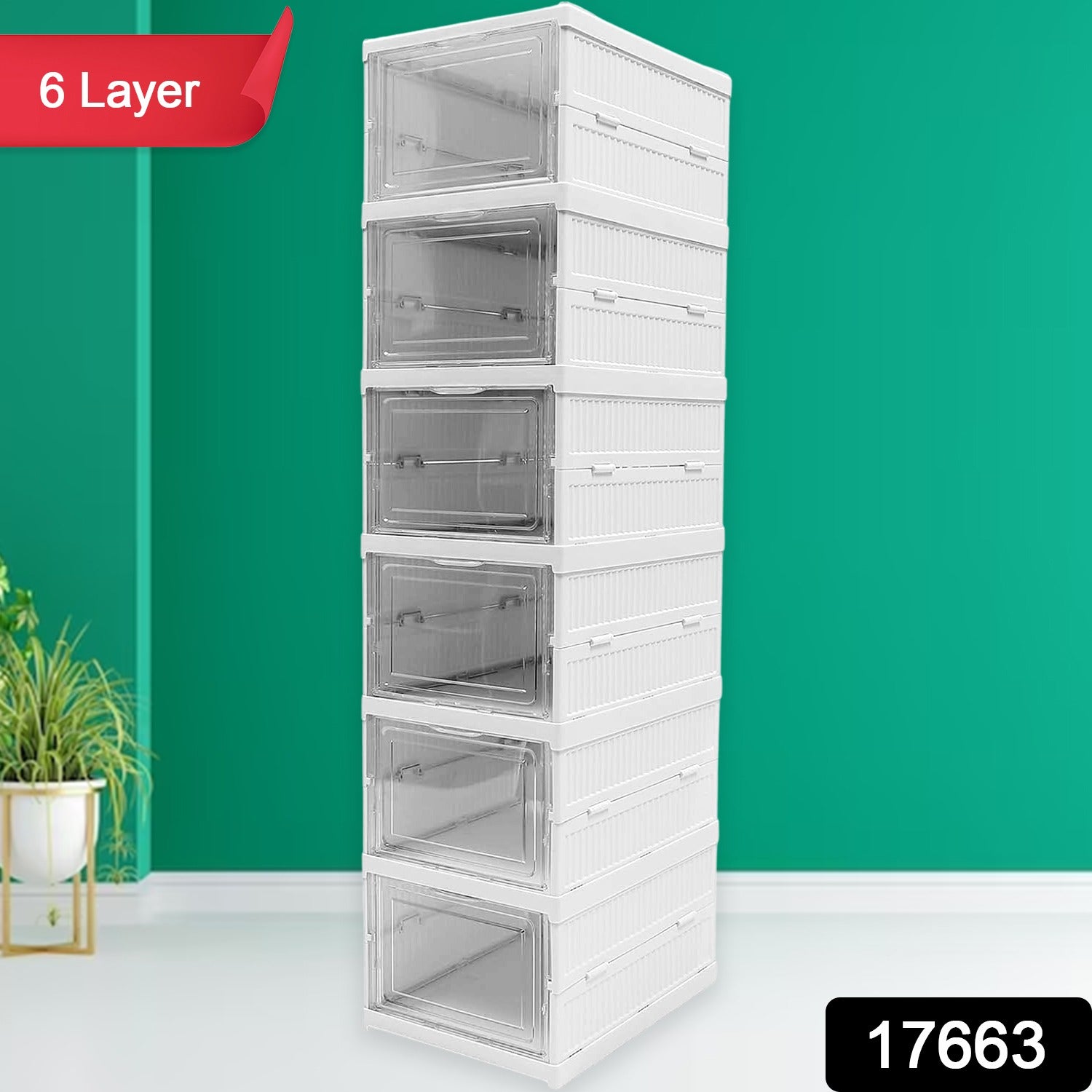 Stackable Multifunctional Storage, for Clothes Foldable Drawer Shelf Basket Utility Cart Rack Storage Organizer Cart for Kitchen, Pantry Closet, Bedroom, Bathroom, Laundry (2, 3, 4, 5, 6 / Layer 1 Pc) Stackable Multifunctional Storage, for Clothes Foldable Drawer Shelf Basket Utility Cart Rack Storage Organizer Cart for Kitchen, Pantry Closet, Bedroom, Bathroom, Laundry (2, 3, 4, 5, 6 / Layer 1 Pc)